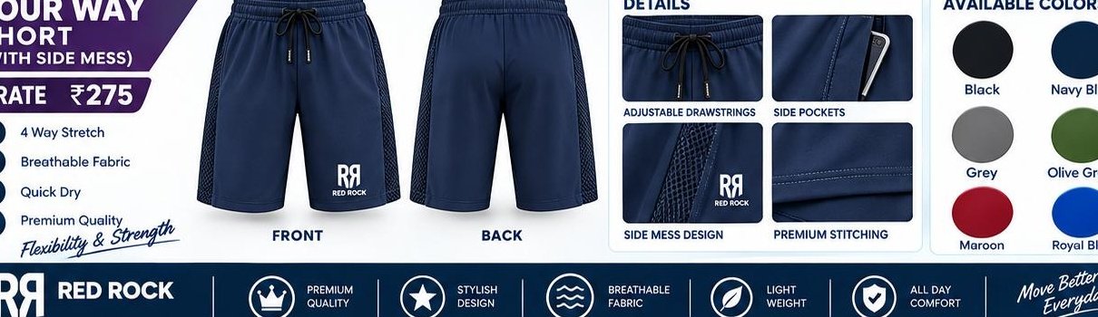 Four Way Sports Short (With Side Mesh)