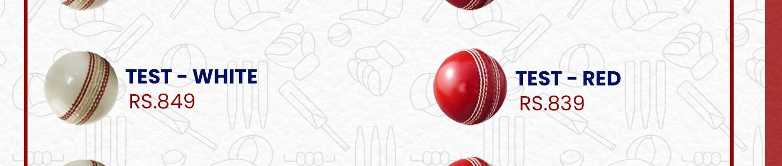 Test Cricket Ball (White & Red)