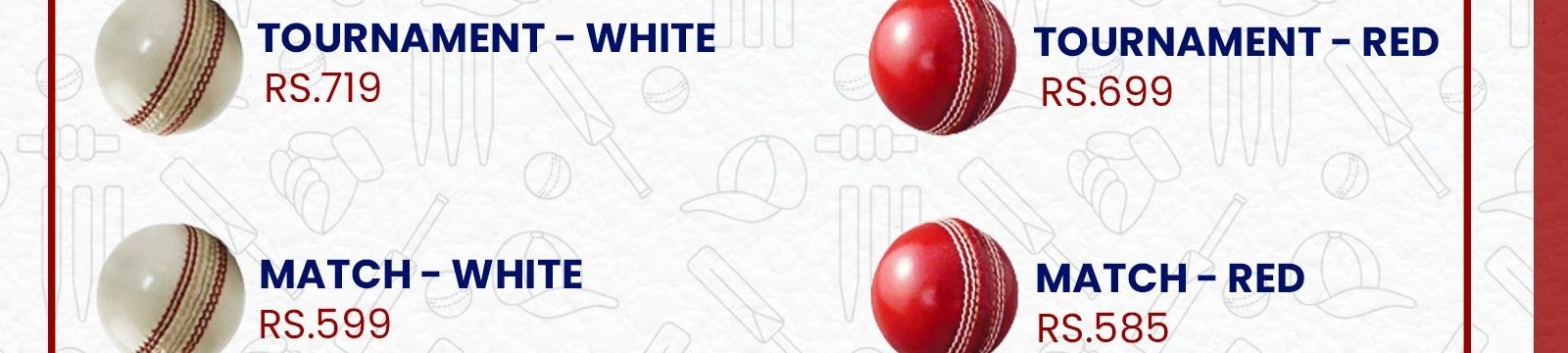 Tournament Cricket Ball (White & Red)